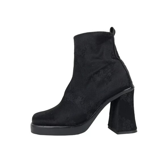 Berne Mev‎ Womens Black Zipper Block Heel Ankle Platform Boots Size EUR 36 - Picture 2 of 9